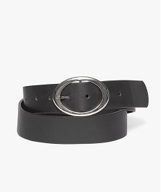 GEMO Ceinture noire boucle ovale métal Noir