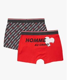 GEMO Boxer homme en coton stretch extensible motif cœur (lot de 2) Bleu