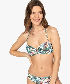 GEMO Haut de maillot de bain femme forme bandeau à armatures jaune chine