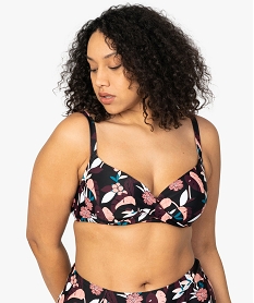 haut de maillot de bain femme grande taille balconnet a coques imprime2277101_1