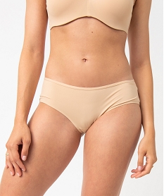 GEMO Shorties unis en microfibre femme (lot de 2) Beige