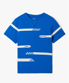 tee-shirt garcon a manches courtes motif skates bleu2340801_1