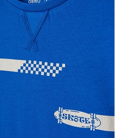 tee-shirt garcon a manches courtes motif skates bleu tee-shirts2340801_2