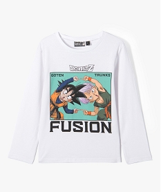 GEMO Tee-shirt garçon à manches longues avec motif coloré - Dragon Ball Z Blanc