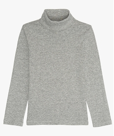 tee-shirt garcon col roule uni a manches longues en coton bio gris2351801_1