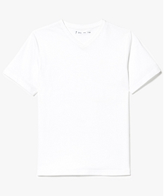 GEMO Tee-shirt à manches courtes col V Blanc