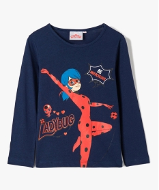 GEMO Tee-shirt fille à manches longues imprimé - Miraculous noir chine