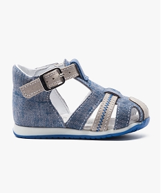 chaussures en cuir aspect denim avec bout ajoure bleu chaussures de parc2517801_1