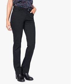 GEMO Pantalon uni regular en stretch noir standard