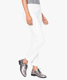 pantalon uni regular en stretch blanc pantalons2672501_1