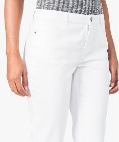 pantalon uni regular en stretch blanc pantalons2672501_2