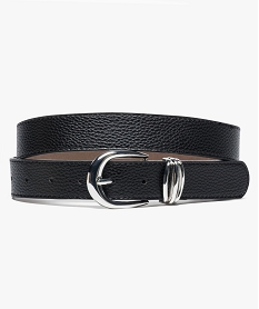 GEMO Ceinture femme grainée à boucle métallique Noir