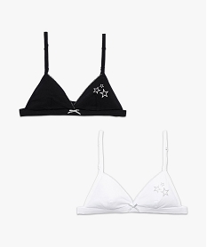 GEMO Lot de deux soutiens-gorge triangle avec détail lurex Multicolore