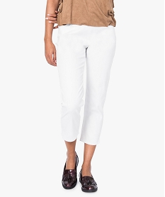 GEMO Pantacourt uni stretch blanc standard