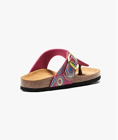 sandales a entre-doigt avec motif floral rose sandales plates et nu-pieds3034501_4