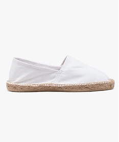 GEMO Espadrilles femme à talon plat dessus toile Blanc