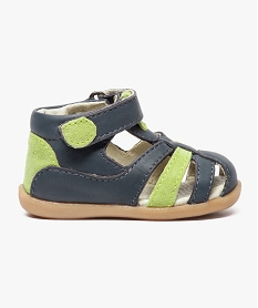 chaussures bebe garcon ajourees en cuir bleu chaussures de parc3111801_1