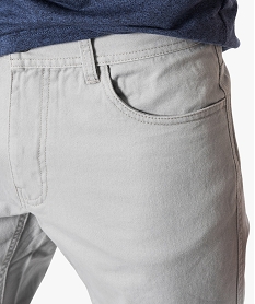 pantalon homme 5 poches coupe regular en toile unie gris3327001_2