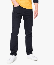 GEMO Pantalon homme 5 poches coupe regular en toile unie Bleu