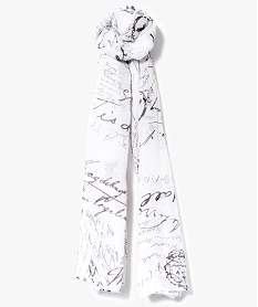 foulard imprime ecriture blanc3576201_1