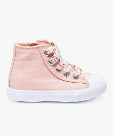 GEMO Baskets montantes fille en toile et lacets liberty Rose