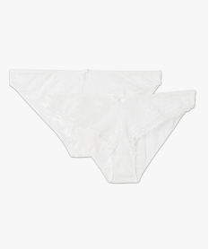 GEMO Lot de 2 culottes dentelle Blanc