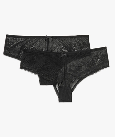 GEMO Lot de 2 shorties dentelle noir standard