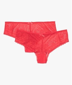 GEMO Lot de 2 shorties dentelle rouge standard