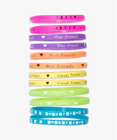 GEMO Lot de bracelets avec messages Multicolore