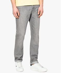 GEMO Jean homme regular 5 poches taille normale longueur L34 Gris