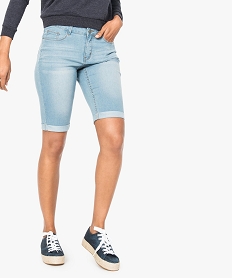 bermuda en jean stretch bleu shorts3919501_1