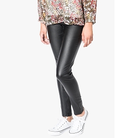 GEMO Pantalon slim enduit Noir