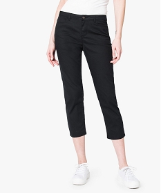 GEMO Pantacourt uni stretch Noir