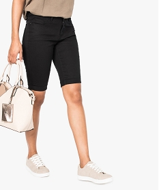 GEMO Bermuda en toile avec revers noir standard