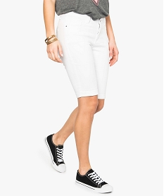 GEMO Bermuda en toile avec revers blanc standard