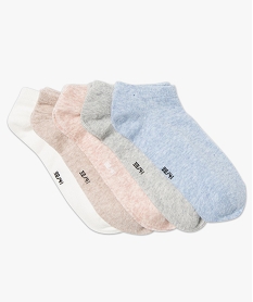 chaussettes femme ultra courtes unies (lot de 5) rose standard3998101_1