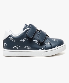 GEMO Baskets avec motifs requins fermeture scratch Bleu