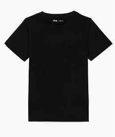 tee-shirt garcon uni a manches courtes en coton bio noir4061001_1