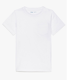 GEMO Tee-shirt garçon uni à manches courtes en coton bio Blanc