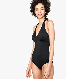 GEMO Maillot de bain 1 pièce décolleté V - Silhouette affinée Noir