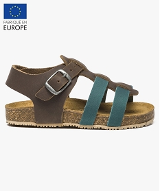 MULE VERT NU-PIED MARRON/ TURQUOI