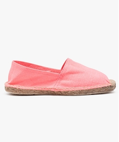GEMO Espadrilles femme à talon plat dessus toile Rose