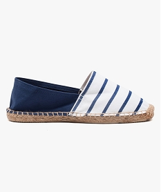 GEMO Espadrilles femme à talon plat dessus toile Bleu