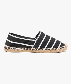 GEMO Espadrilles femme à talon plat dessus toile Noir