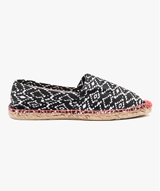 espadrilles femme a talon plat dessus toile noir4394601_1