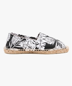 GEMO Espadrilles femme à talon plat dessus toile Noir