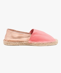 GEMO Espadrilles femme à talon plat dessus toile Rose