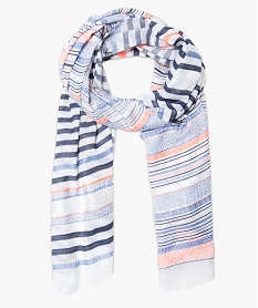 foulard raye femme bleu4398701_1