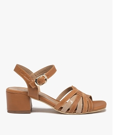 GEMO Sandales femme dessus fines brides en cuir – Pierre Cardin marron standard