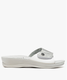 GEMO Mules femme confort à large bride scratch - Cloggy Gris